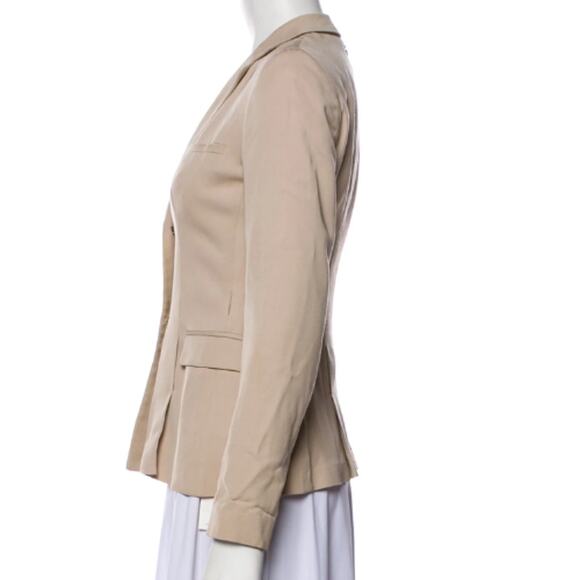 LIU JO Blazer Luxury Tailored Wool Blend Jacket in Tan Size Medium - Picture 3 of 4